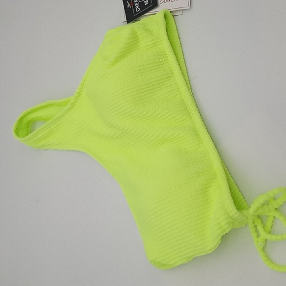 Salt + Cove Sandy Rib One-Shoulder Bikini Top Citron D/DD